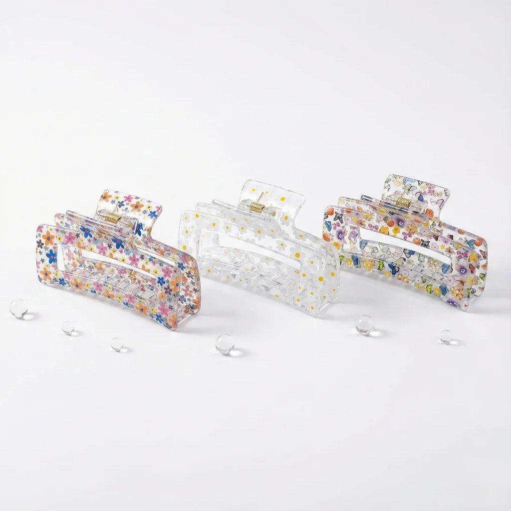 Caimanes rectangulares con estampado floral