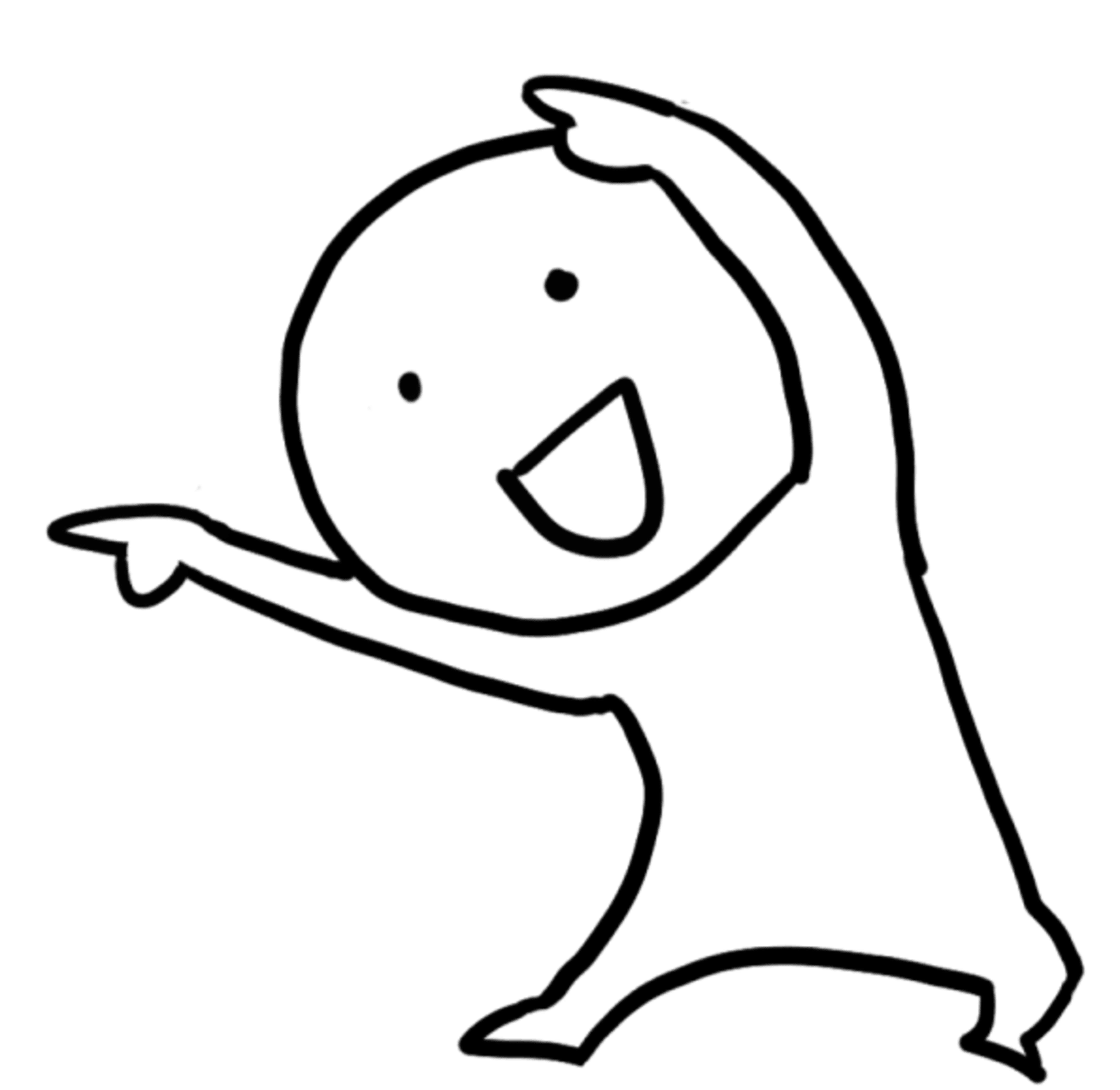 character pointing to result