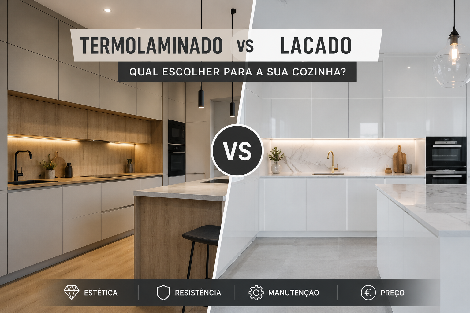 Termolaminado vs Lacado: Qual Escolher para a sua Cozinha?
