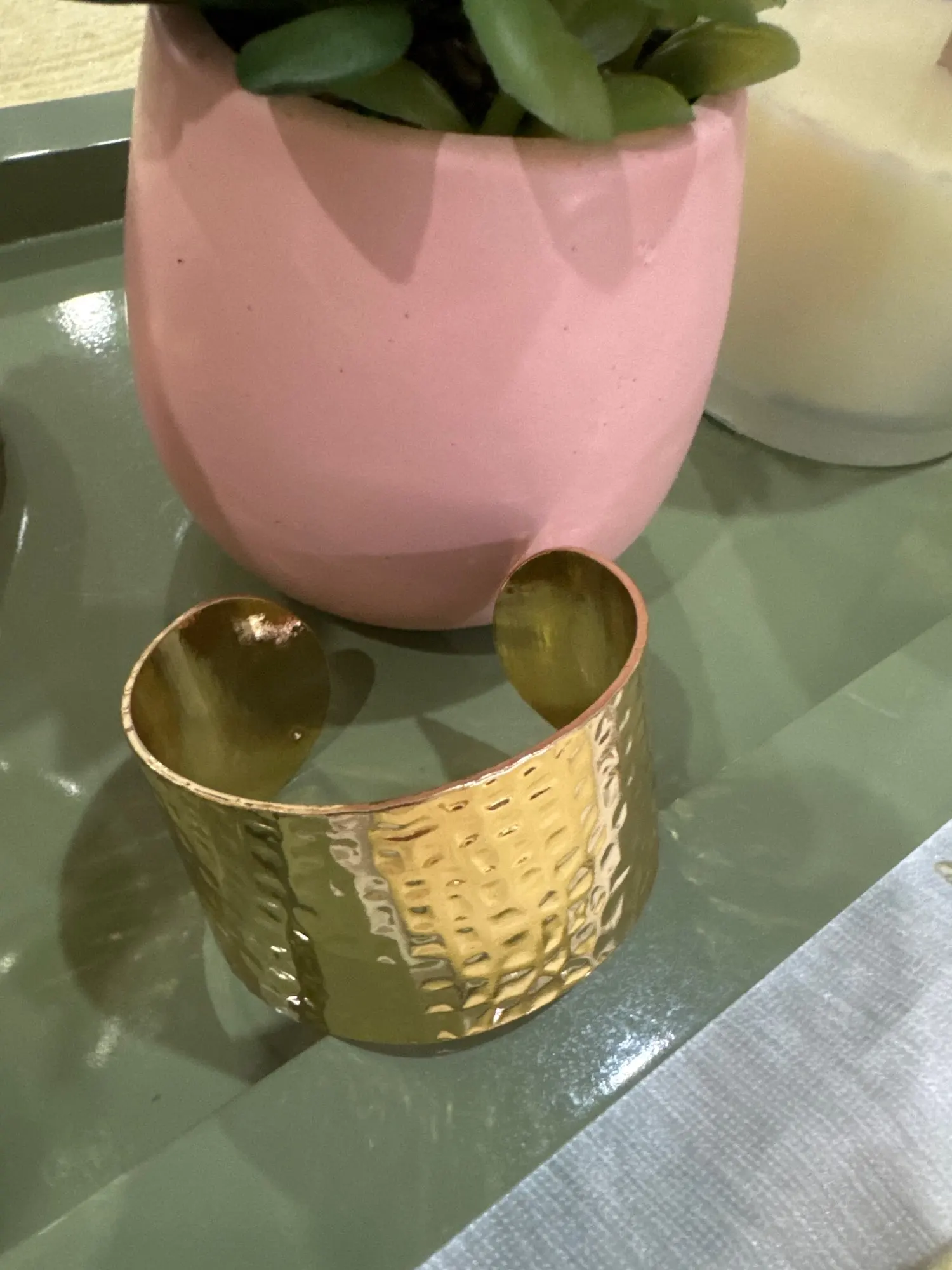 Luxury Titanium Gold Plated Mini Pearls Cubic Zircon Paved Opening Cuff Bracelet Bangle for  Women Fashion Charm Jewelry