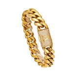 Gold A  bracelet 14mm*8.5inch (21.5cm)