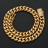Gold U necklace 14mm*22inch (56cm)