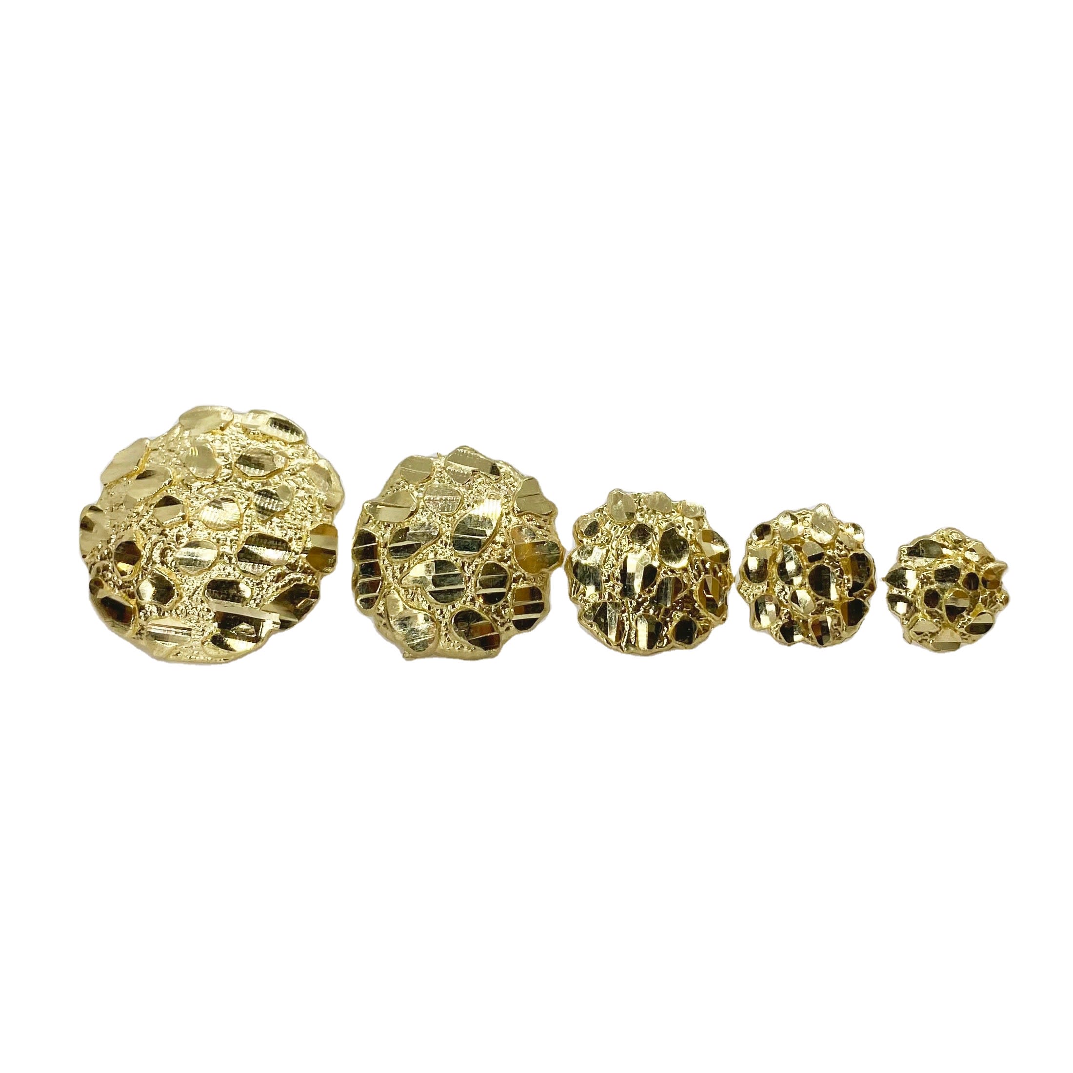 2026 QC Jewelry, klassisches Design, 14 Karat vergoldet, Nugget-Ohrstecker mit rundem Kreis, zum Zurückschieben, für Herren/Damen, Unisex - Gold - Damen Stud