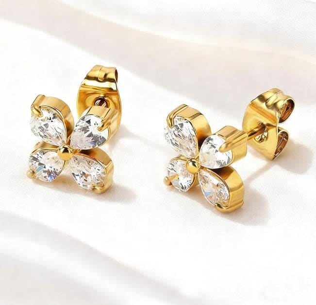 2026 QC Jewelry Zirkon-verkrustete Ohrstecker Edelstahl Unisex Party Mode Einzigartige vielseitige geometrische Muster Ohrringe - Silver - Damen Stud