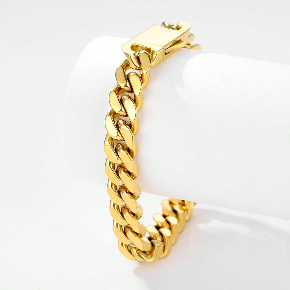 2026 QC Jewelry Langlebiges, stilvolles Edelstahl-Hip-Hop-Miami-Kubanisches Kettenarmband PVD18k Gold Herren Damen Wasserdichte Kubanische Kette - Silver - Damen Chain