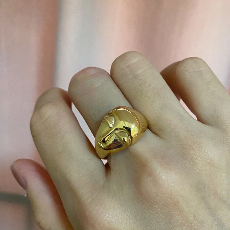 2026 QC 珠宝时尚个性化女式面环不锈钢珠宝批发 18K 镀金防水珠宝 Bague Femme 2025 - 默认 - 女士Fashion