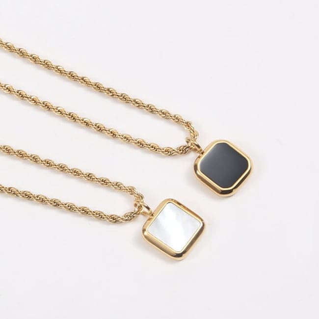2026 QC Jewelry Acier Inoxydable Bijoux Titan-Halskette aus Edelstahl, nicht anlaufender Goldschmuck, individuelle Designer-Halsketten für Frauen - Black - Damen Anhänger
