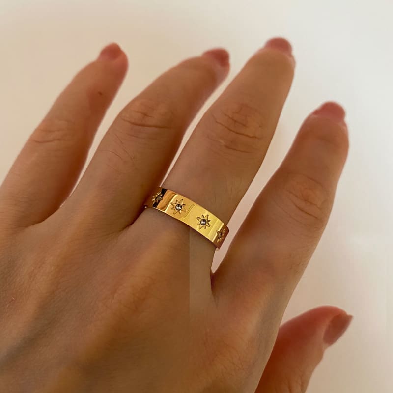 2026 年 QC 大卫 Tethagram 戒指不锈钢无光泽防水珠宝 18K 镀金时尚女式珠宝 Anillos - 默认 - 女士Fashion