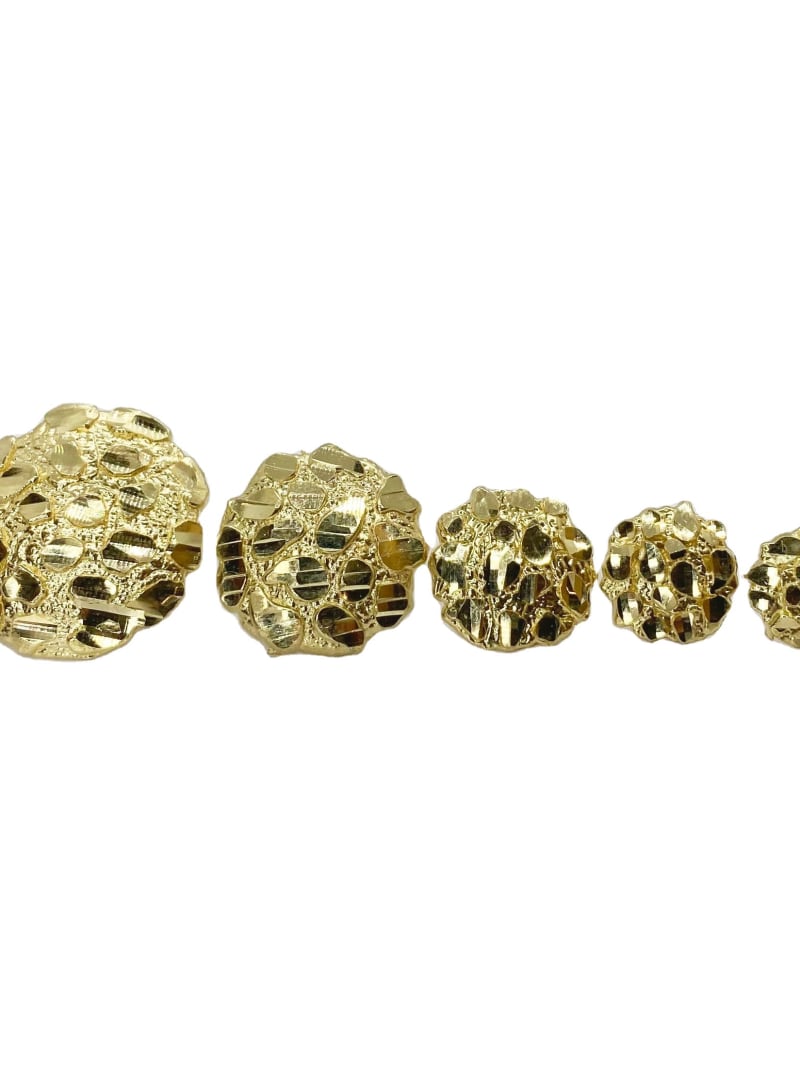 2026 QC Jewelry Diseño clásico 14k Chapado en oro sólido Nugget Círculo redondo Stud Pendientes Push Back para hombres/mujeres Unisex - Dorado - Mujer Stud - Image 2