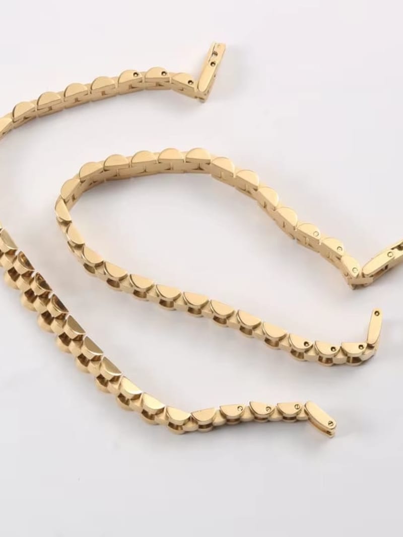 2026 QC Jewelry and 10mm Chain Stainless Steel Charm Bracelet with Gold Plated Titanium Steel Material Bracelet - Gold Titanium Steel - Women Chain - Image 2