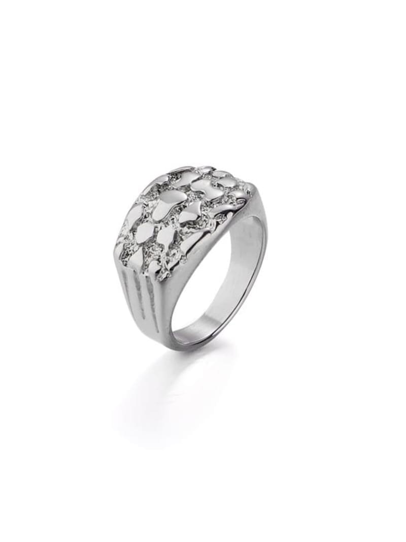 2026 QC Jewelry American Hip Hop Herren- und Damen-Nugget-Ringe aus Edelstahl mit 18-Karat-Beschichtung, edler Schmuck für Partys, Jubiläen