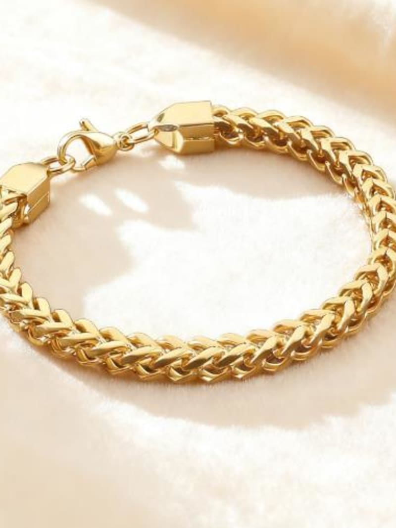 2026 QC Jewelry Retro Trendy Stainless Steel Men's Bracelet Creative Charm Bracelets with Front Back Chains Gift Accessory - Silver - Women Chain - Image 2