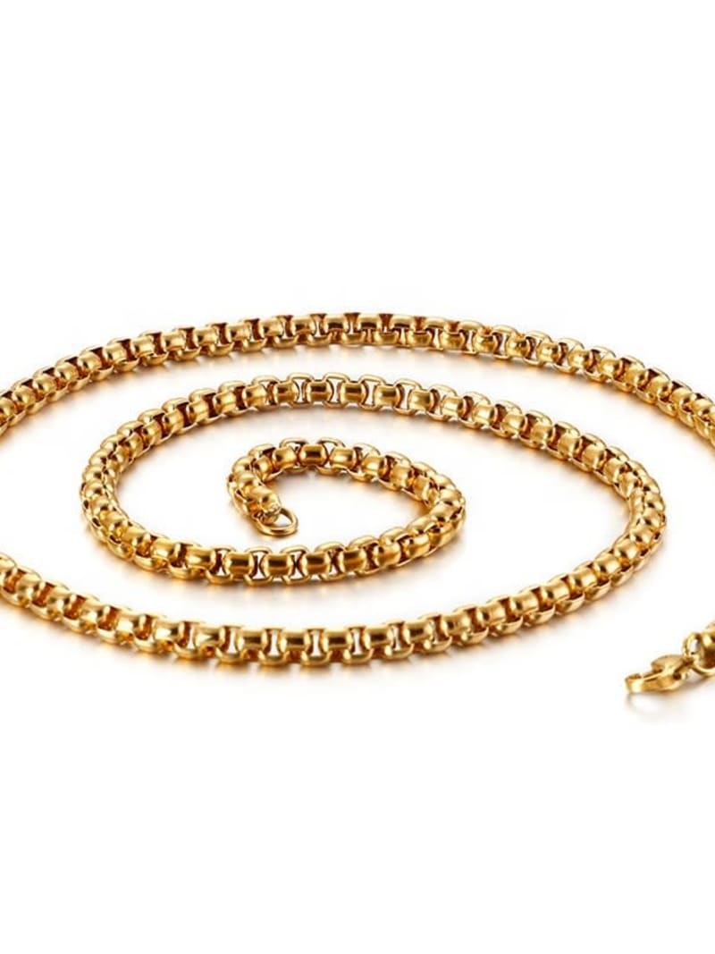 2026 QC Jewelry New Trendy Accessories: European and American Stainless Steel square Beads Necklaces and Chains Wholesale - Gold - Fashion Necklaces - Image 2