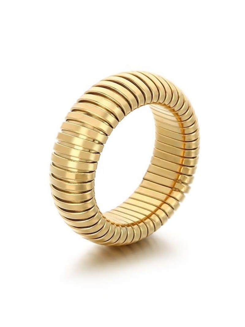 2026 QC Jewelry Individual and Light Luxury Snake Ring European and American Simple Hip-hop Elastic Ring Stainless Steel Snake Ring - Silver 1 - Rings - Image 2