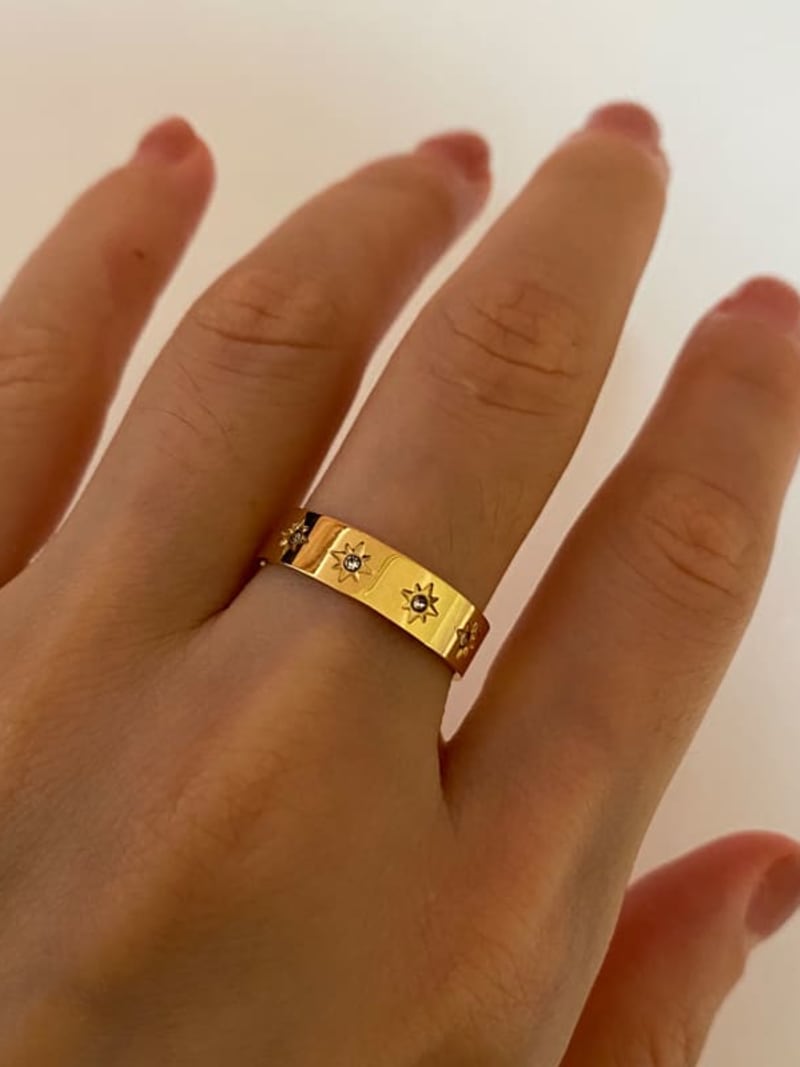 2026 QC Bijoux de David Tethagram Bague en acier inoxydable sans ternissement étanche Bijoux plaqué or 18 carats Bijoux de mode pour femmes Anillos