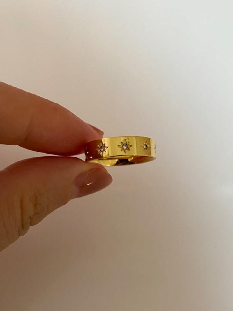 2026 QC Bijoux de David Tethagram Bague en acier inoxydable sans ternissement étanche Bijoux plaqué or 18 carats Bijoux de mode pour femmes Anillos - Bagues - Image 2