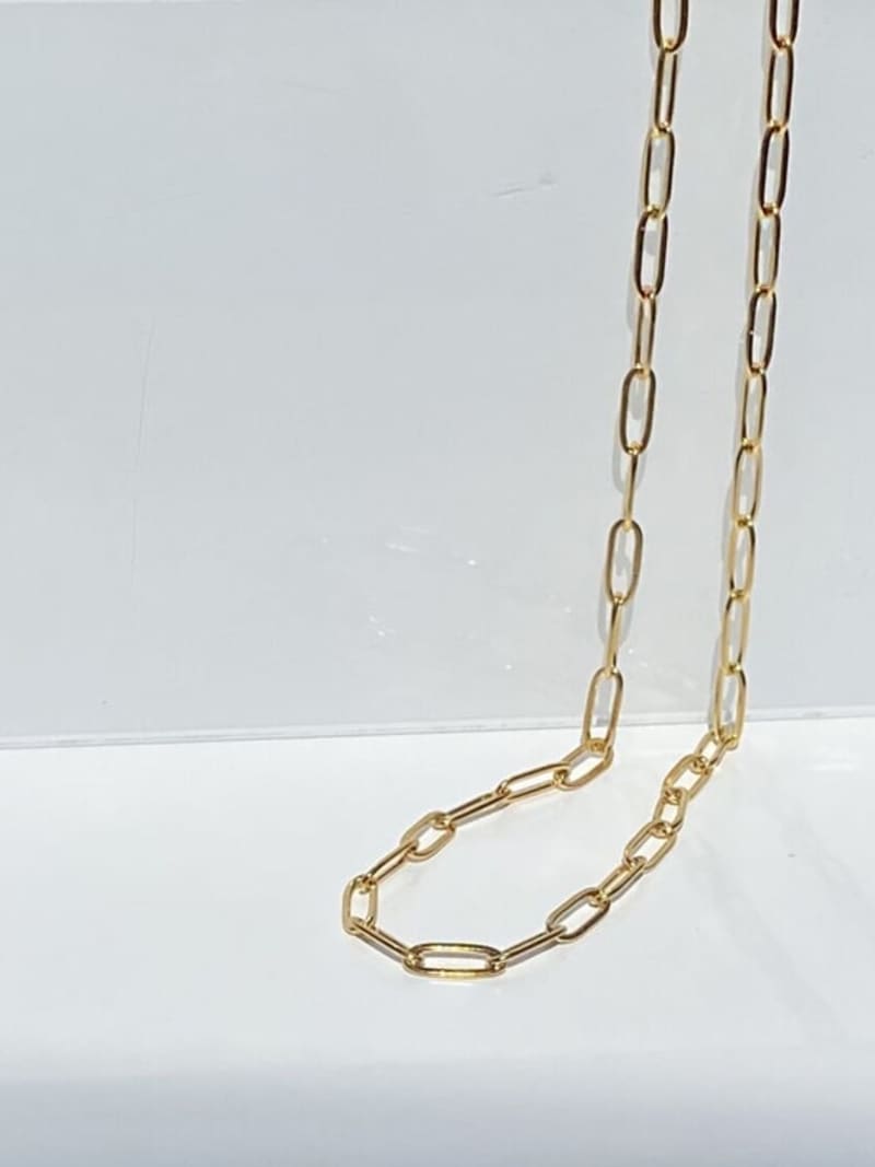 2026 QC joyería de moda ajustable de acero inoxidable 18K chapado en oro Clip de papel collar cadena joyería minimalista para mujeres - Collares de moda - Image 2