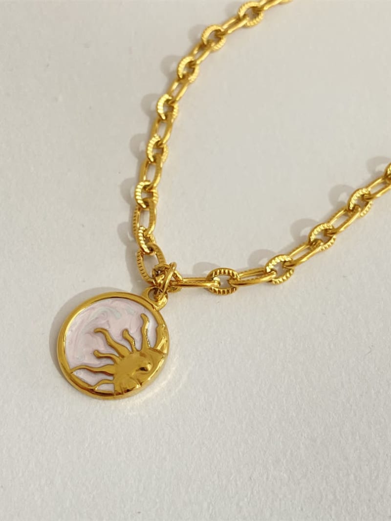 2026 QC Jewelry and Moon Pendant Necklace Jewelry Stainless Steel 18K Gold Plated Fashion Jewellery for Women Schmuck Colares Feminino