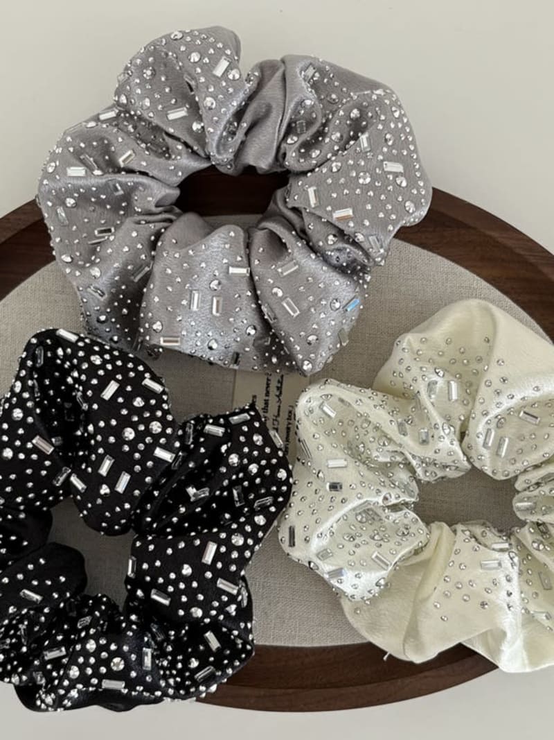 2026 QC Jewelry New Arrival 2026 Bling Rhinestone Hair Scrunchies for Women Elegant High Quality Sparkle Crystal Hairband - Black - Women Hair Accessories - Image 2