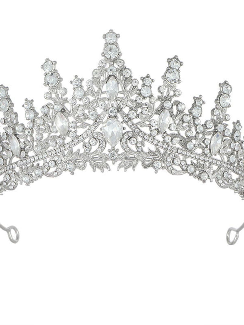 2026 QC Jewelry Style Exquisite Luxury Silver Metal Wedding Tiara Elegant Crystal Bridal Hair Crown Shining Handmade Baroque Tiaras