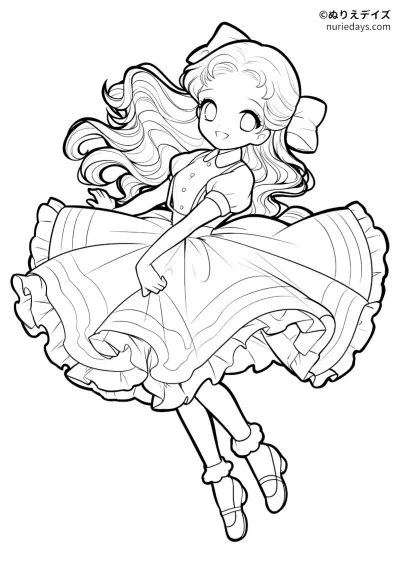 『オズの魔法使い』のドロシーのぬりえ