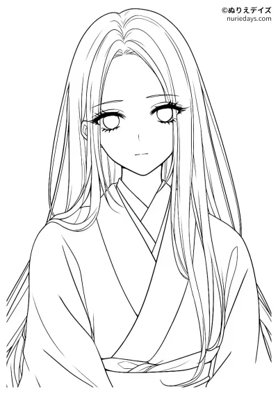 『雪女』のぬりえ