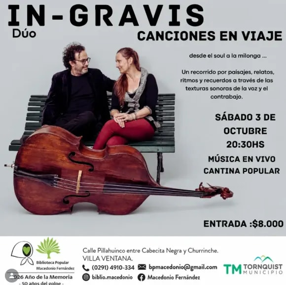 Dúo In-Gravis Música en vivo y cantina, evento en Villa Ventana