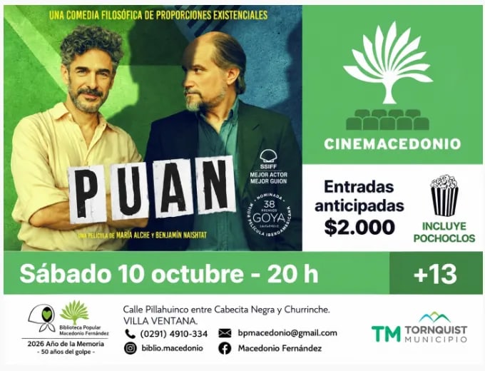 Cine en la Biblioteca de Villa Ventana, evento en Villa Ventana