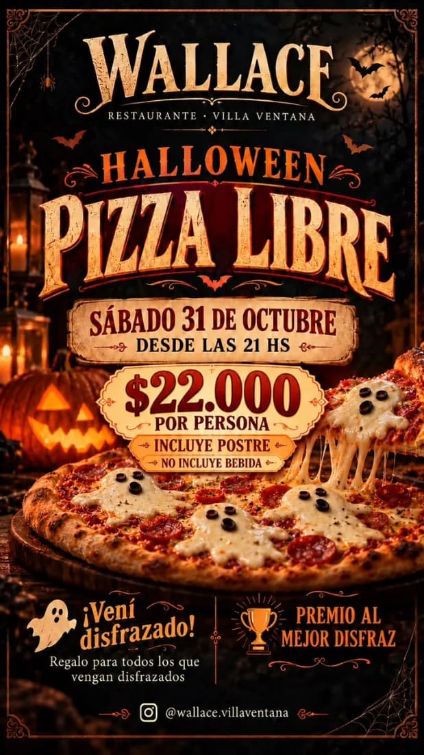 Halloween Pizza Libre en Wallace, evento en Villa Ventana