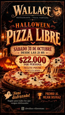 Halloween Pizza Libre en Wallace · Villa Ventana