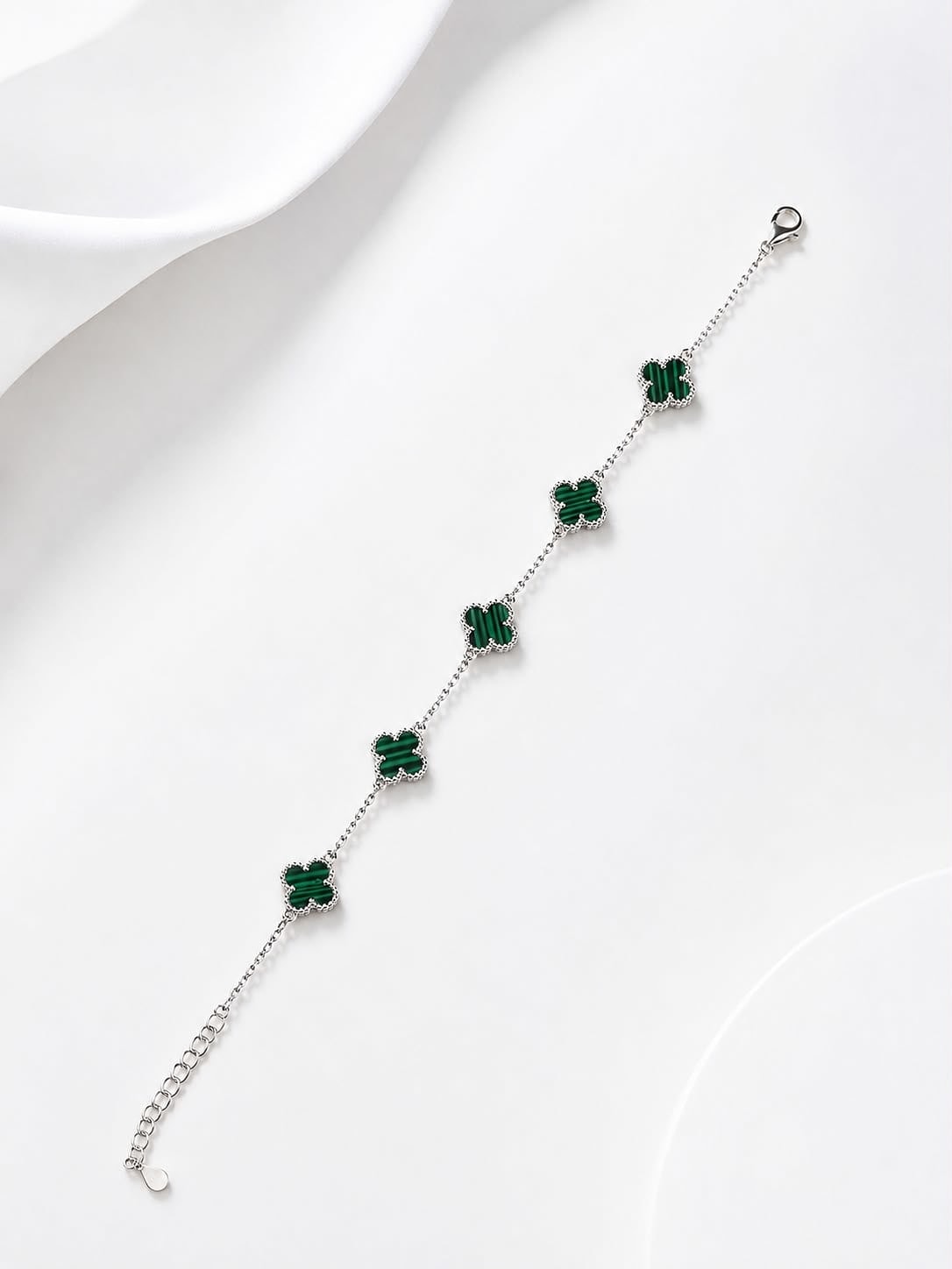 Emerald Clover Elegance Bracelet