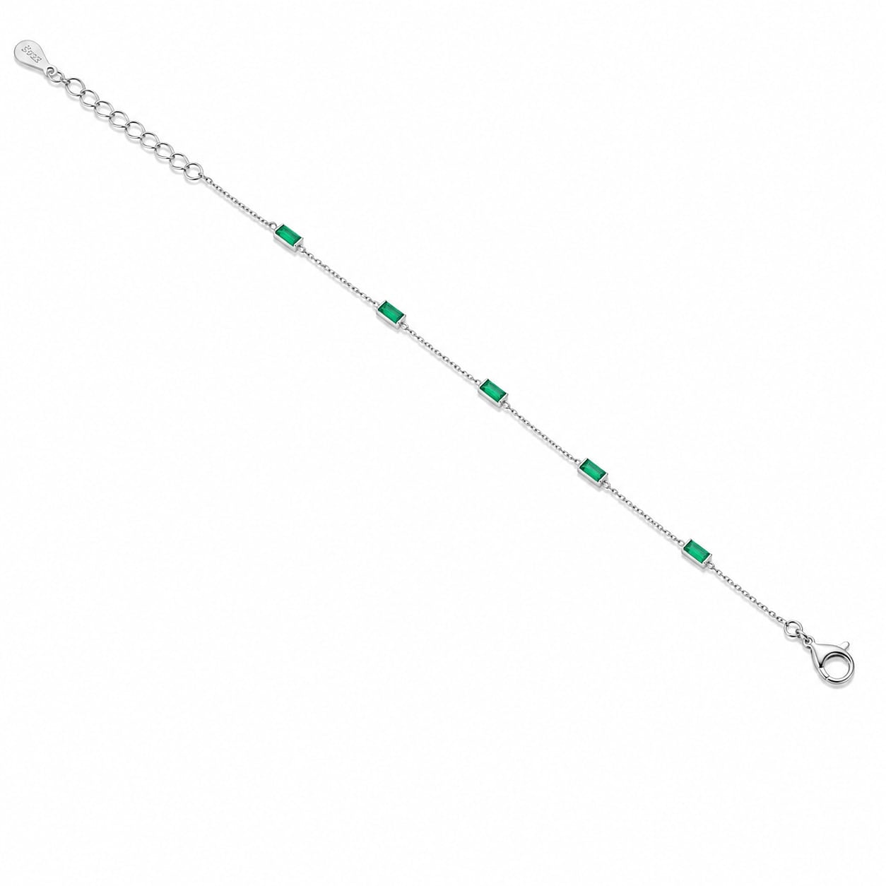 Emerald Line 925 Silver Bracelet