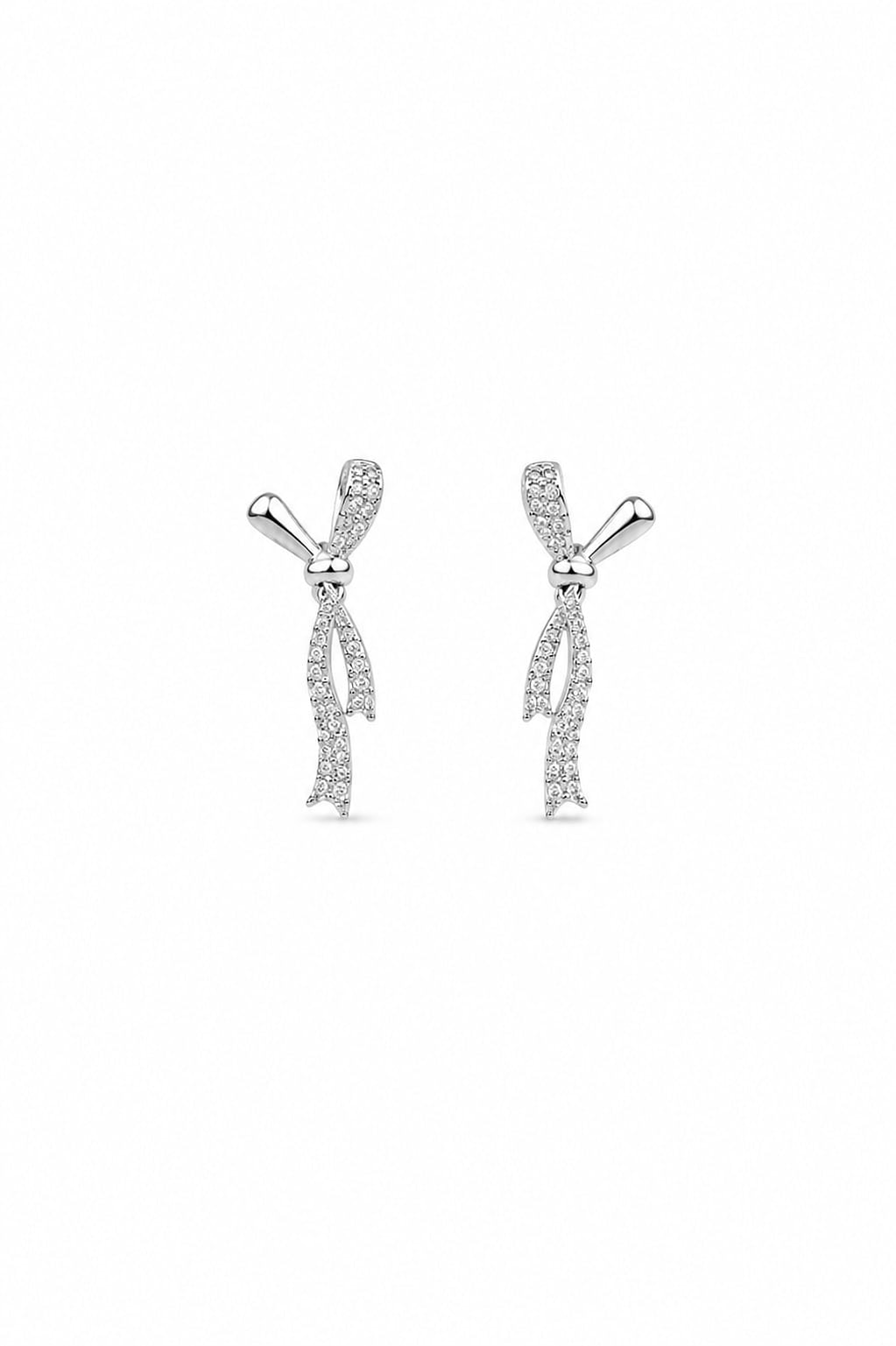 Celeste Bow 925 Silver Drop Earrings