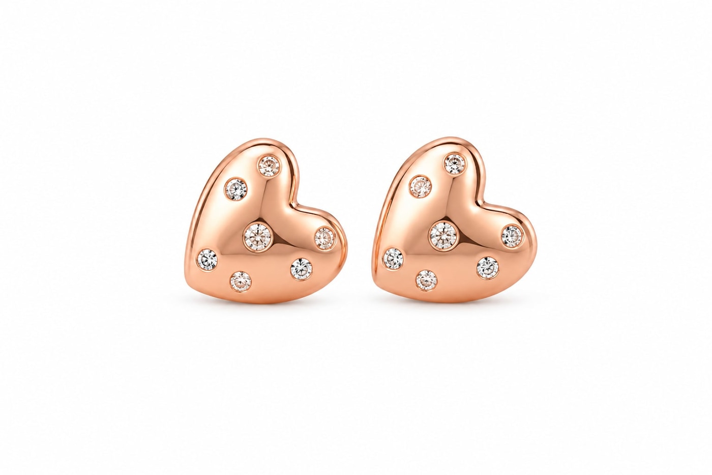 Amora Sparkle 925 Silver Heart Stud Earrings