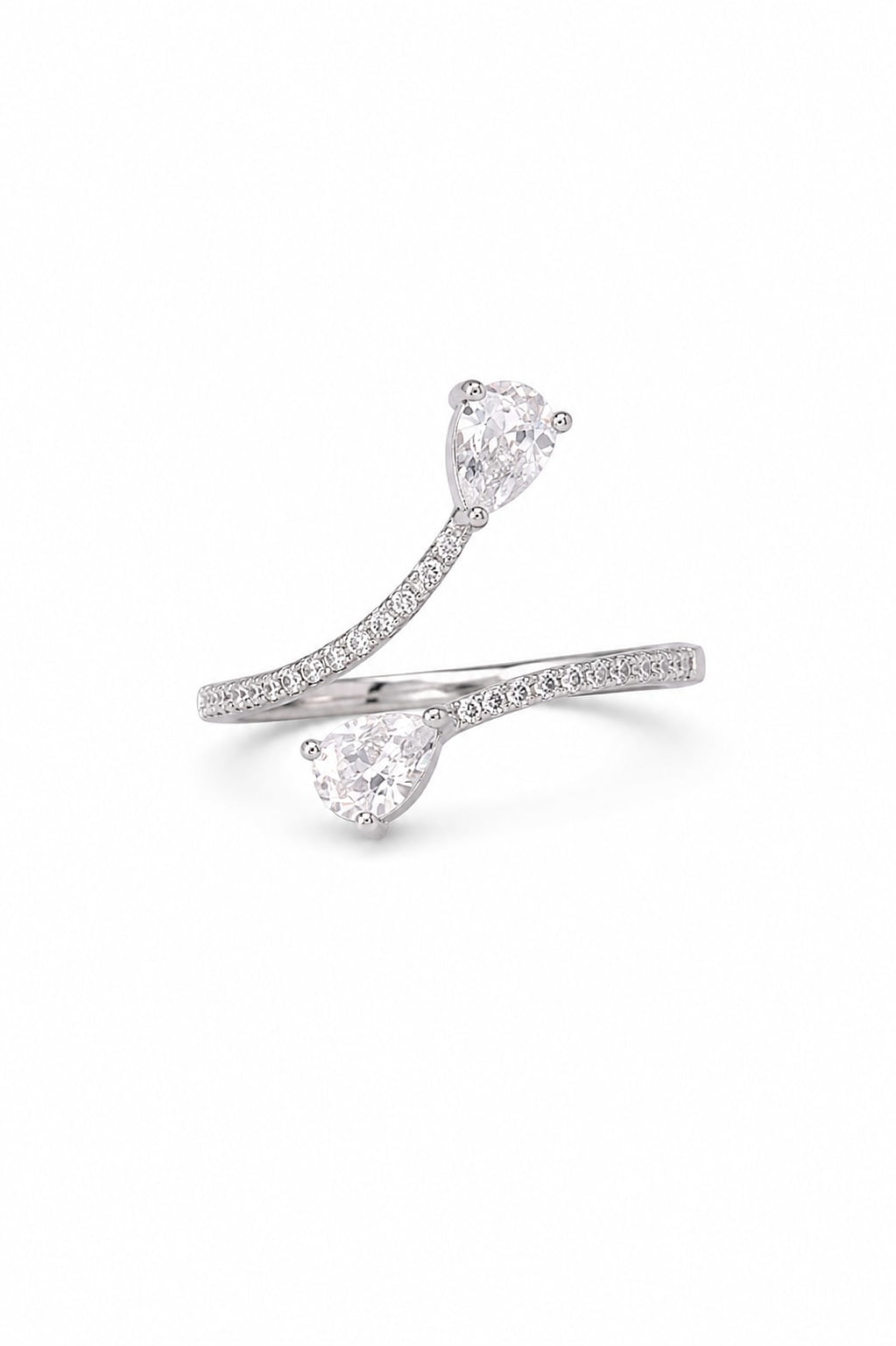 Élan Twin Drop Silver Ring