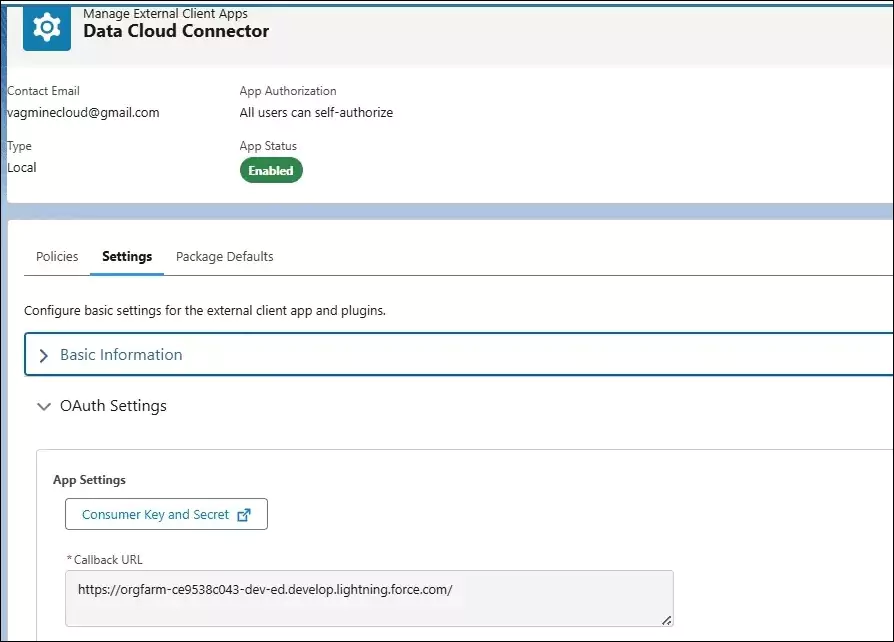 Connected App Consumer Key and Secret in Salesforce Data Cloud | vagminecloud