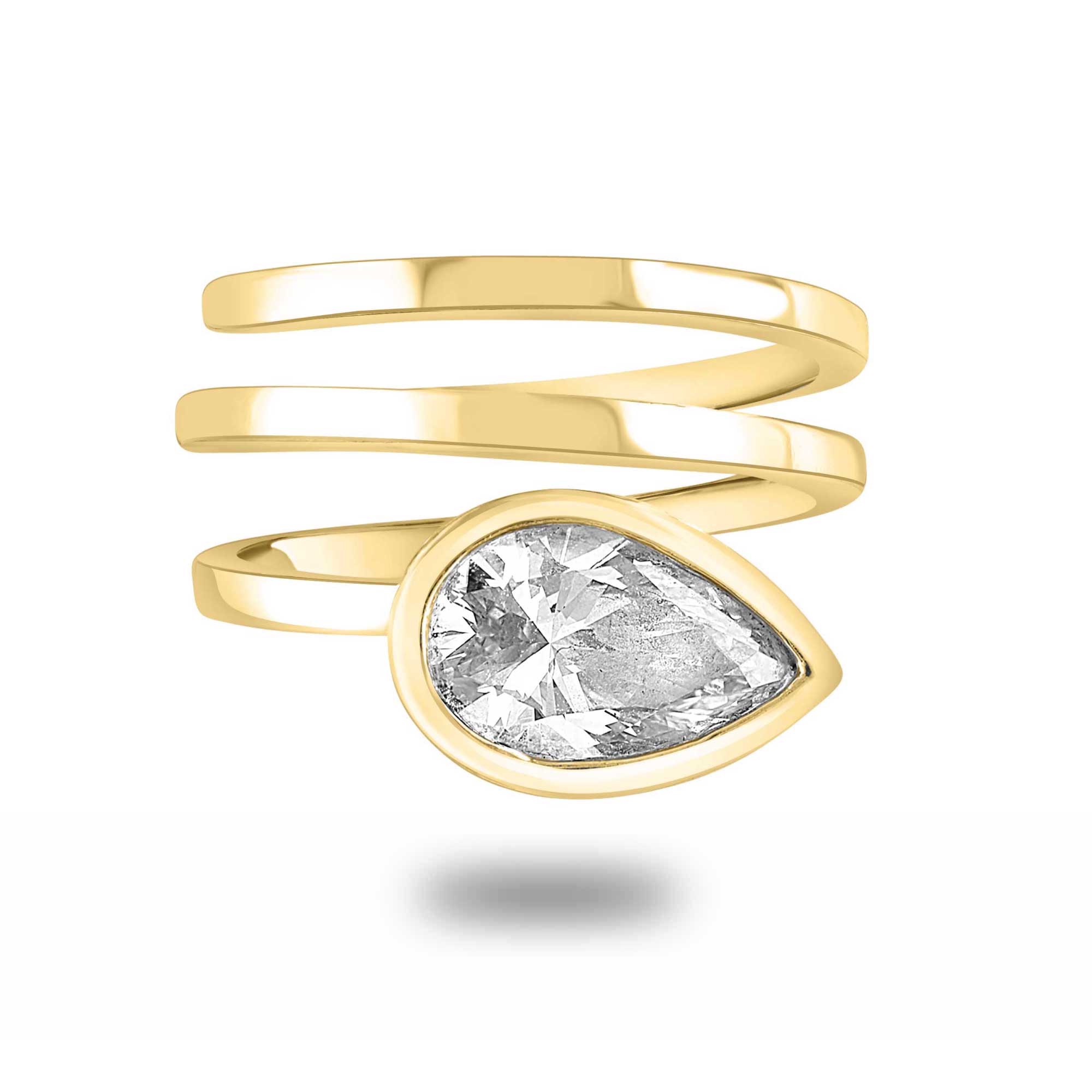 Pear Diamond coil ring