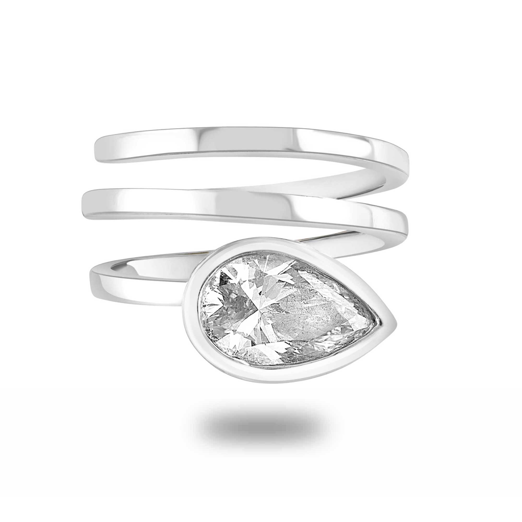 Pear Diamond coil ring
