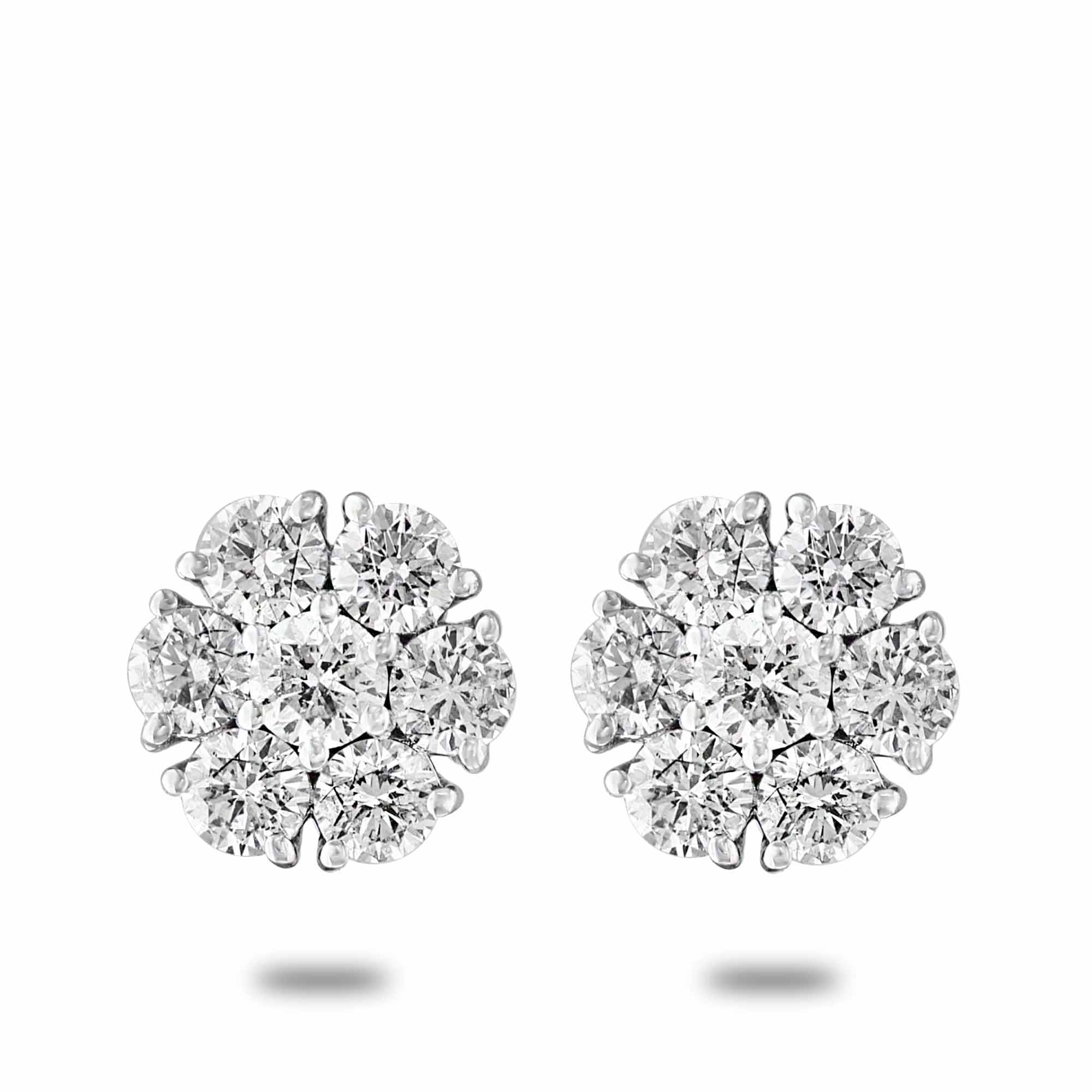 Cluster diamond flower earring Stud