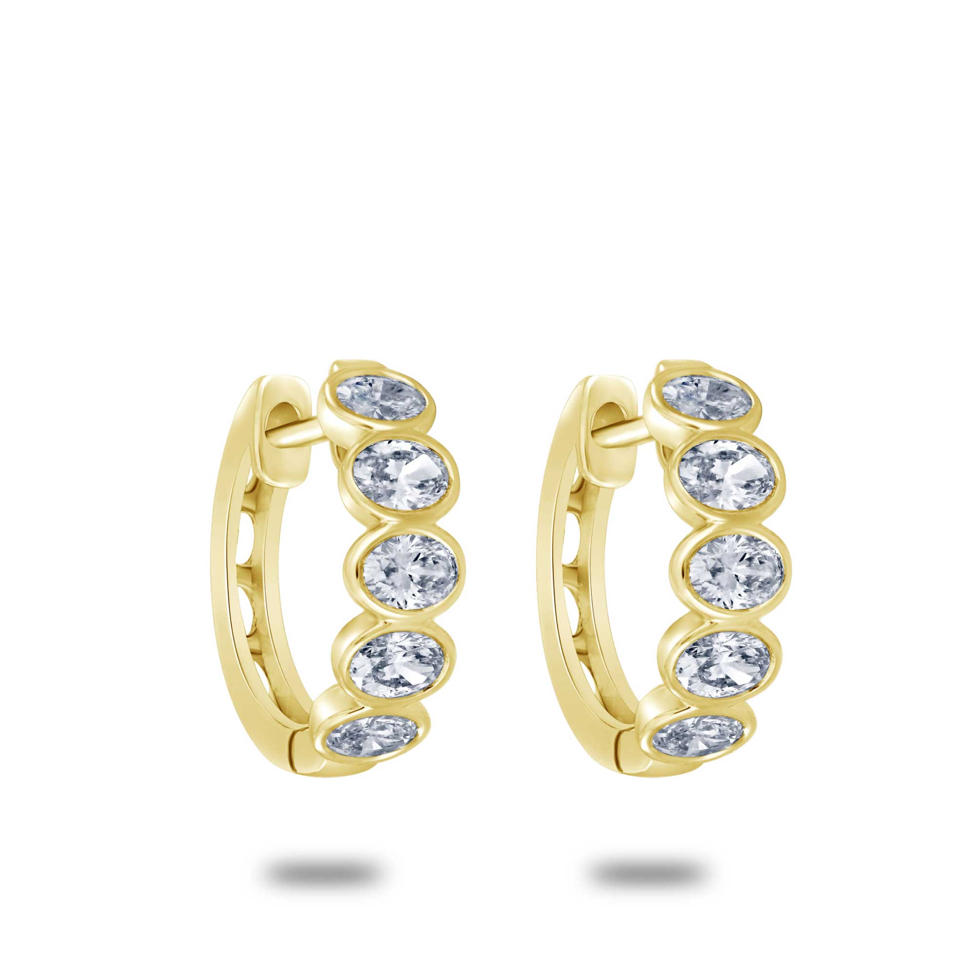 Oval Diamond Huggies