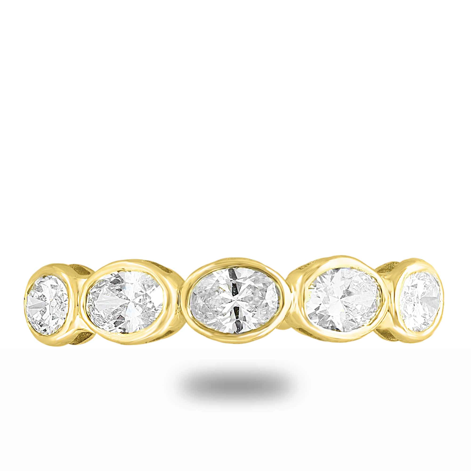 Oval diamond band in bezel setting- e/w