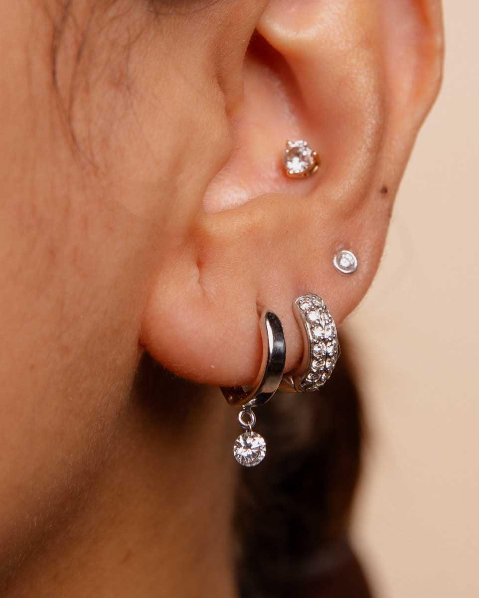 Floating Diamond Huggies