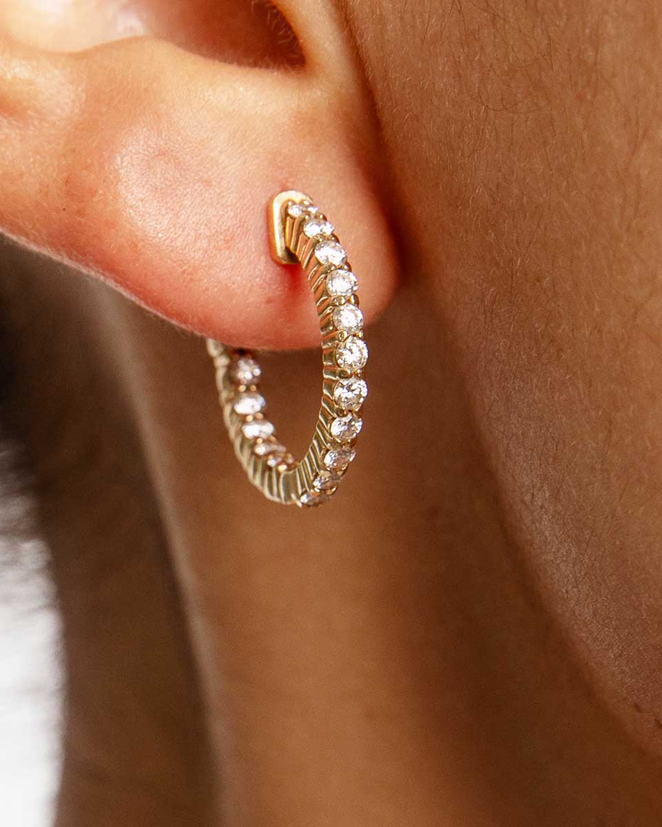 Small Diamond Hoops
