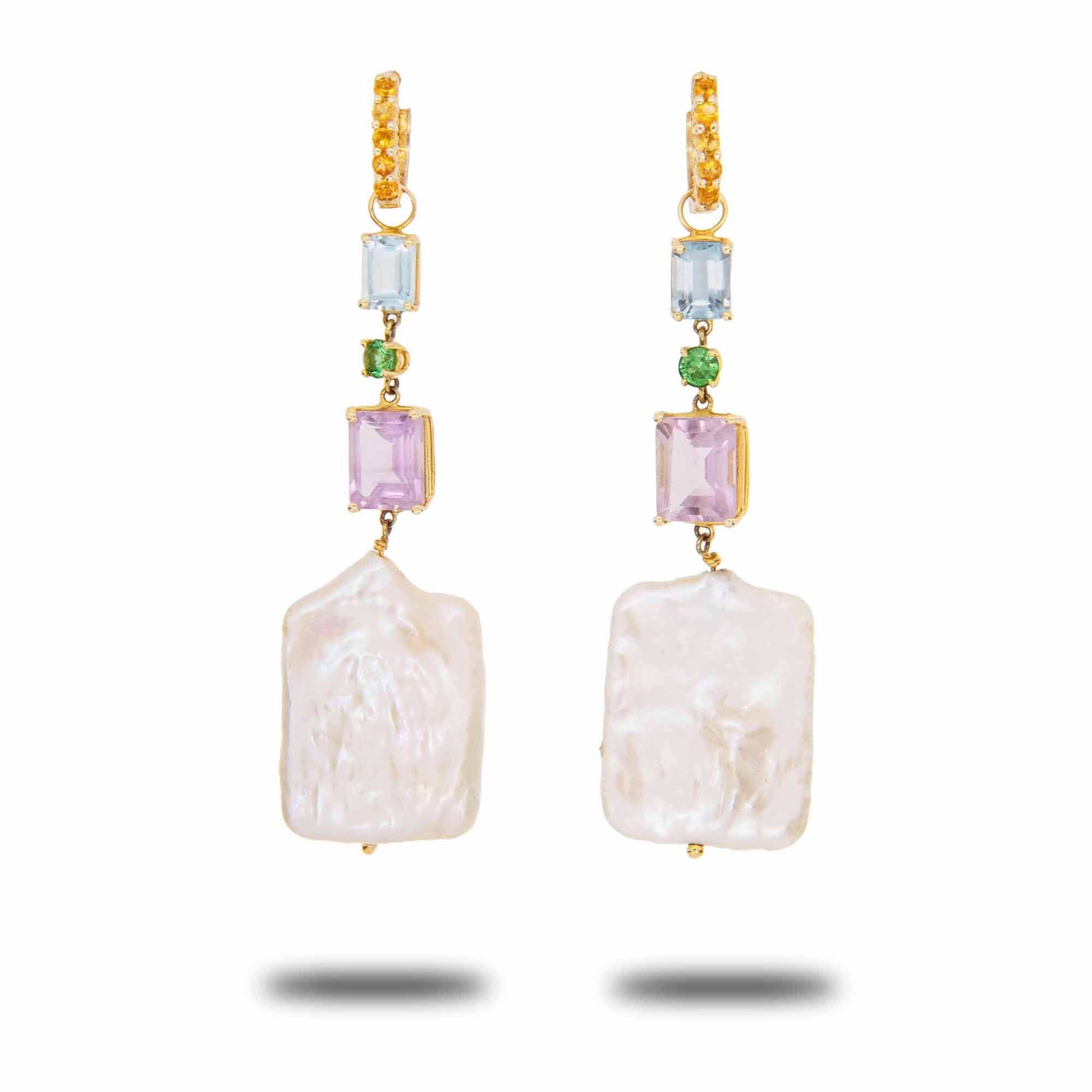 Misty Mauve Pearl Drop Earrings