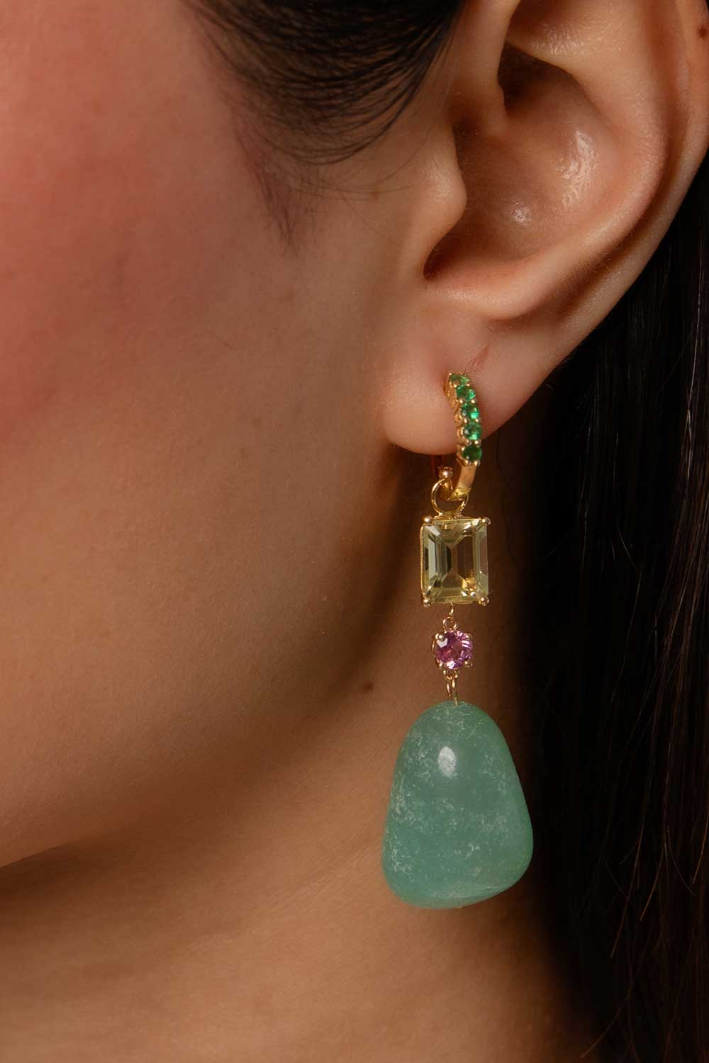Honeydew Emerald Earrings