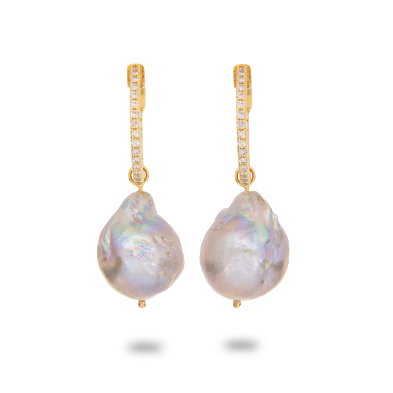 Classic Diamond Hoops W. Baroque Drop