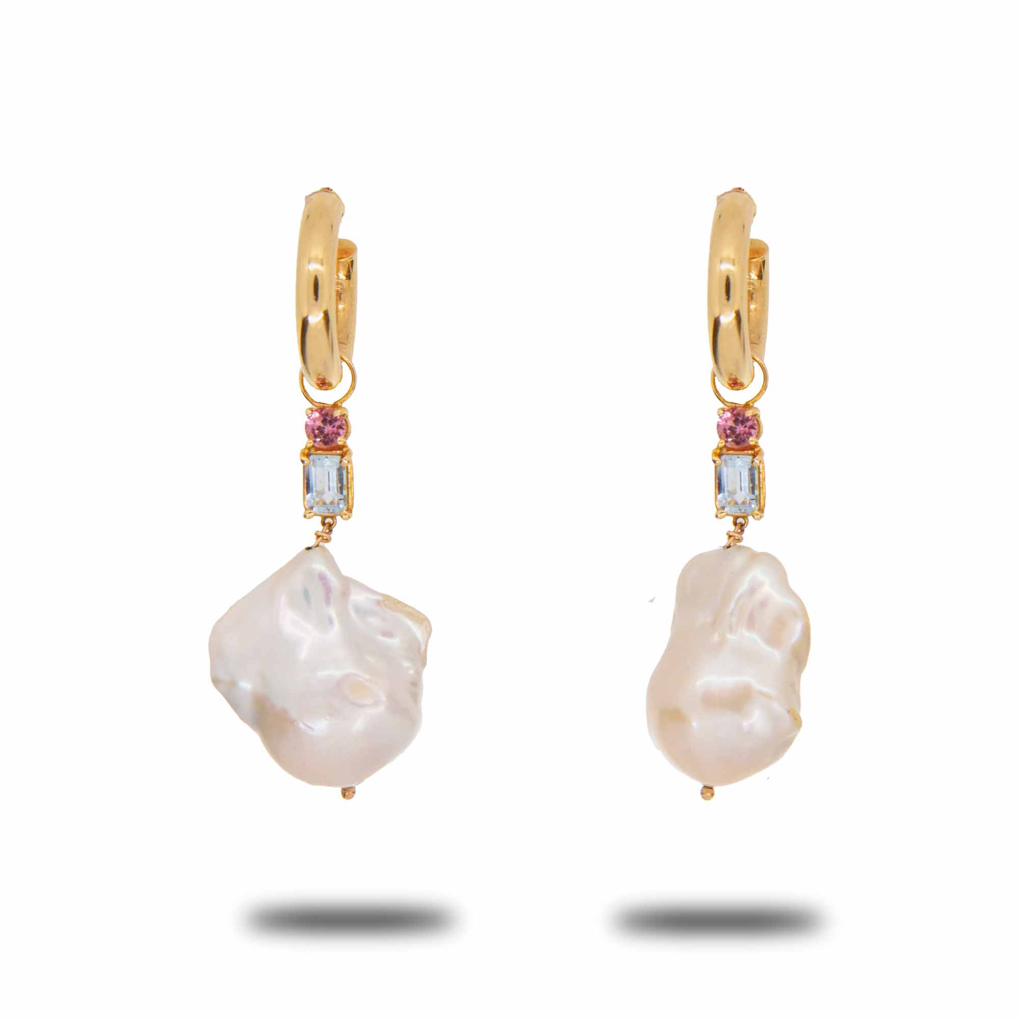 Blue Orchid Pearl Hoops