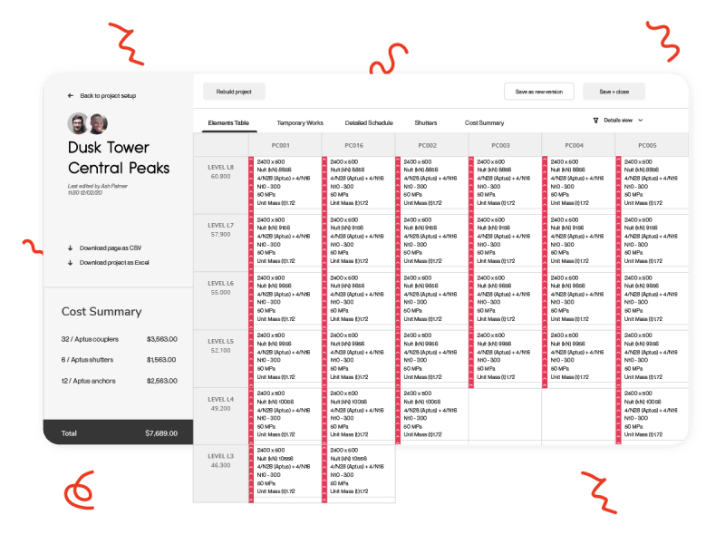 A screenshot of inside the application