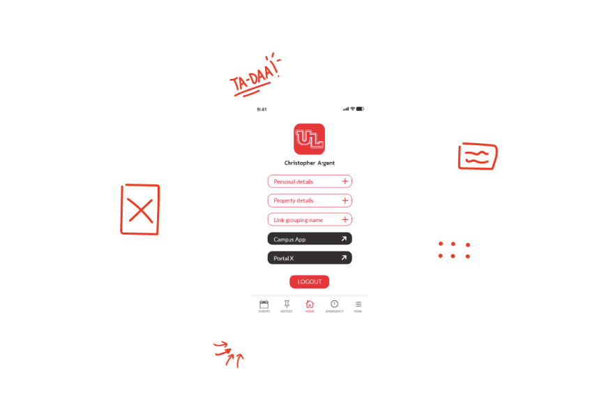 A photo of the applicatin login