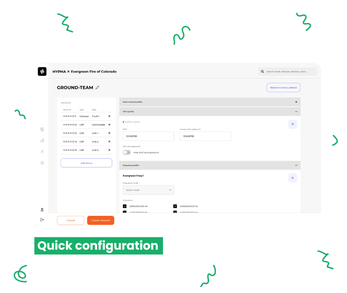 A Quick configuration. The image shows another example of the application in use.